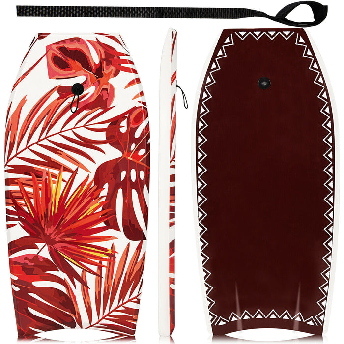 93cm Super Lightweight Bodyboard - Premium Wrist Leash, Ideal for Surfing - Perfect for Beginners and Experts in Ocean Sports