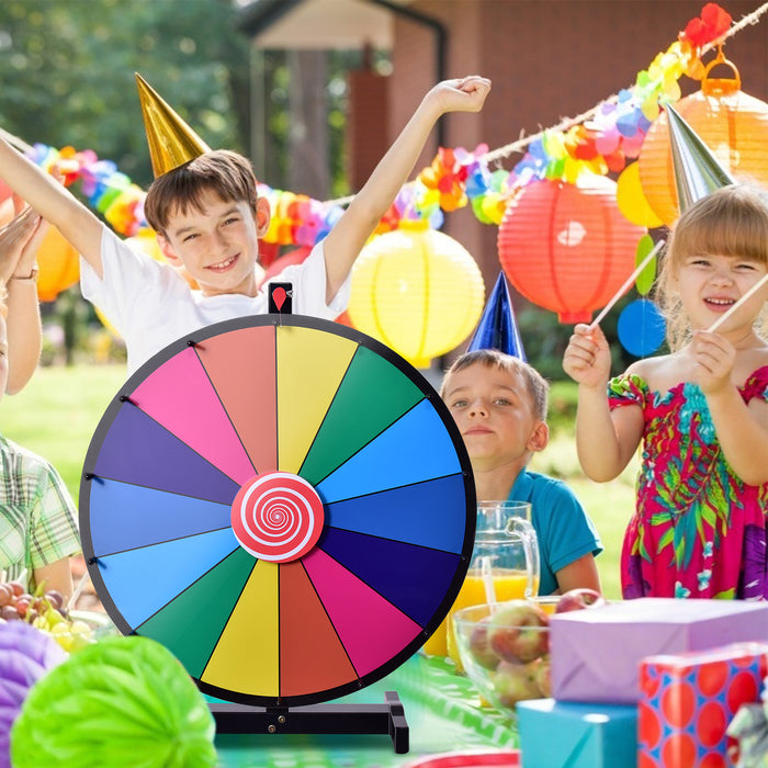 24" Colour Spinning Prize Wheel - Interactive Tabletop Game, Event Celebration Tool - For Fundraisers, Trade Shows, Parties & Promotions