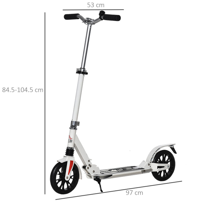 Adjustable Kick Scooter with 200mm Wheels - Foldable Design, Shock Absorbing & Foot Brake Features - Ideal for Teens & Adults Over 14 Years