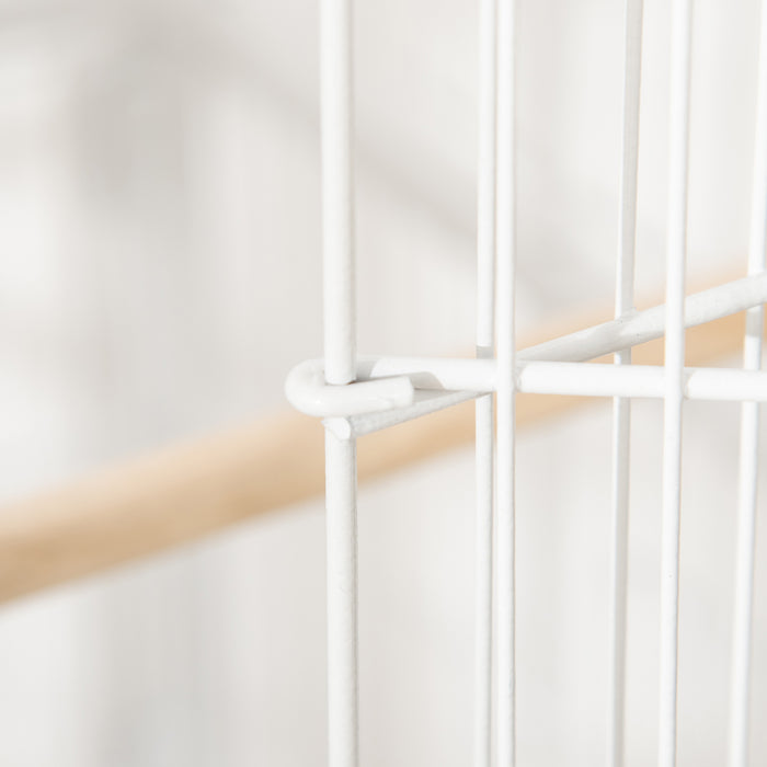 Large Aviary Bird Cage with Rolling Stand - Ideal Habitat for Finches, Canaries, Budgies - Includes Slide-Out Cleaning Tray, Storage Shelf, Wooden Perches & Food Containers