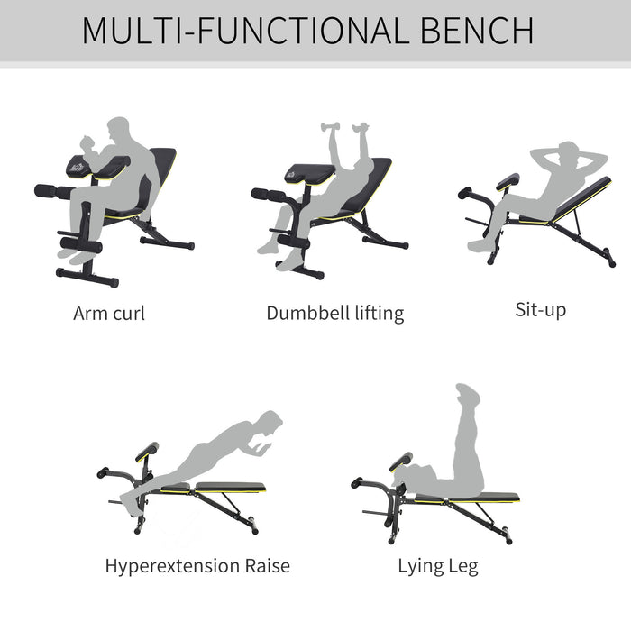 Adjustable Multi-Functional Dumbbell Bench - Home Gym Sit-Up Stand with Variable Seat & Back Positions - Ideal for Strength Training and Core Workouts