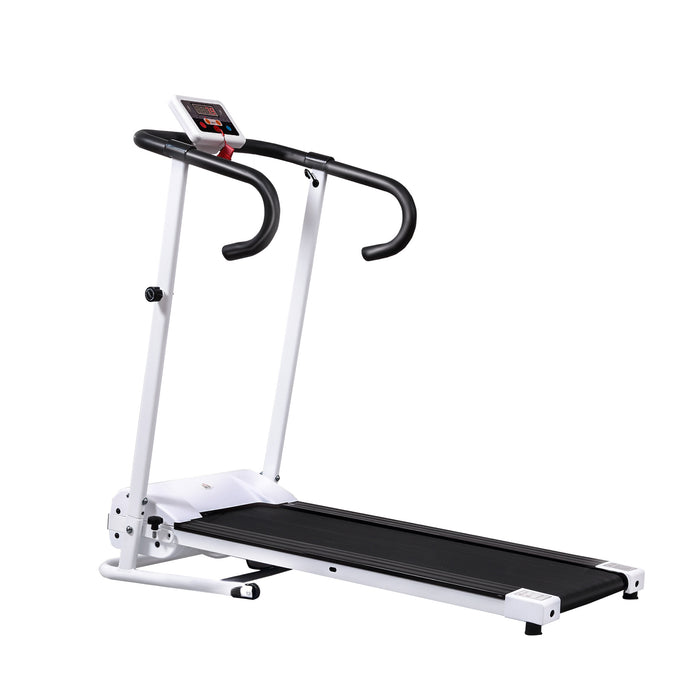Steel Folding Electric Treadmill with LCD Display - Compact Motorized Running Machine for Home Use - Space-Saving Design for Fitness Enthusiasts