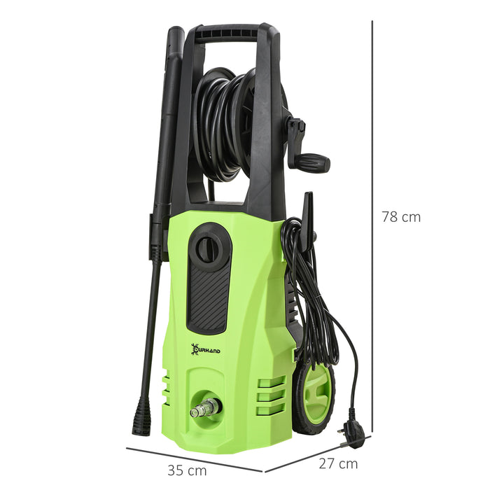 High-Performance 1800W Pressure Washer - 150 Bar Intensity with 510 L/hr Flow Rate - Portable Jet Wash for Vehicles and Gardens