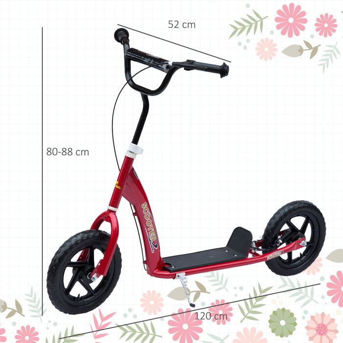 Kids Stunt Scooter with 12" EVA Tires - Durable Push Scooter for Tricks and Rides - Ideal for Young Teens and Children, Vibrant Red
