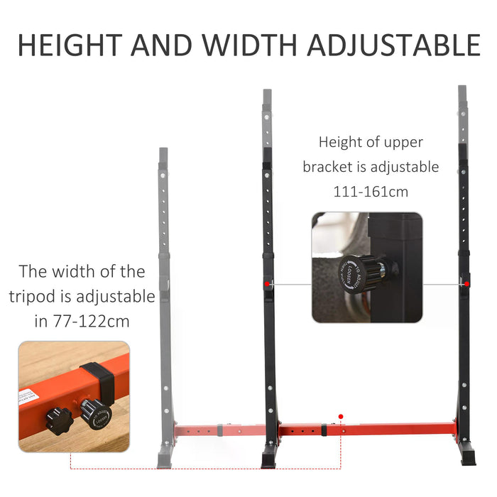 Adjustable Squat & Dip Rack Stand - Heavy-Duty Barbell Rack for Weight Lifting & Bench Press - Multifunctional Fitness Station for Home Gym Workouts