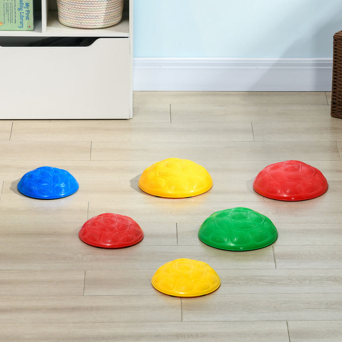 Kids Stepping Stones Set - 6Pcs Colorful Balance River Stones with Anti-Slip Bottoms - Fun Coordination & Sensory Play for Ages 3-8