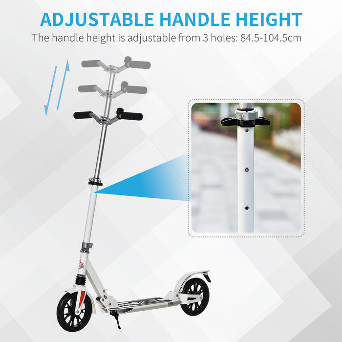 Adjustable Kick Scooter with 200mm Wheels - Foldable Design, Shock Absorbing & Foot Brake Features - Ideal for Teens & Adults Over 14 Years