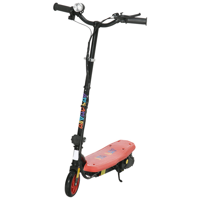 Foldable Electric Scooter with Bright LED Headlight - Easy-to-Carry Design for Kids Ages 7-14 - Fun and Safe Red Scooter for Young Riders