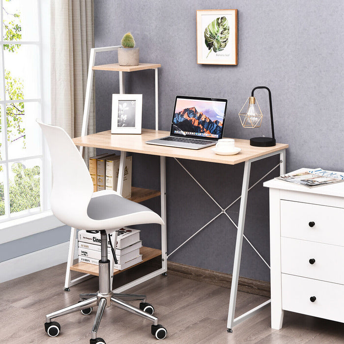 Adjustable Ergonomic Workstation - Computer Desk in Coffee Color - Ideal for Home Office Use