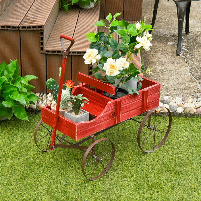 Amish Inspired Design - Wagon Wheel Plant Stand in Rich Brown - Ideal for Displaying Potted Plants with Rustic Flair