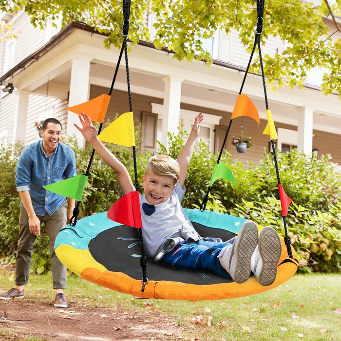 Tree Swing - 100cm Round Saucer Design with Height Adjustable Rope - Perfect Outdoor Play Equipment for Kids