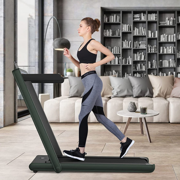 Electric Folding Treadmill 1-12KM/H - Black, Bluetooth Enabled - Ideal for Indoor Fitness and Cardio Workout