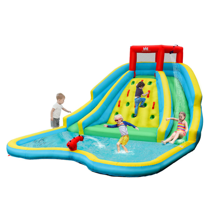 Inflatable Bouncy Castle - Double Water Slide Feature, Perfect for Kids - Ideal for Backyard Water Play Fun