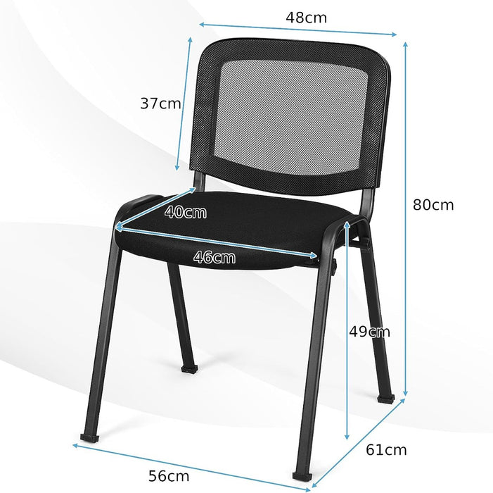 Modern Stackable Upholstered Armless Chair, Set of 5 - Spacious Conference and Reception Furniture - Ideal for Commercial and Office Use