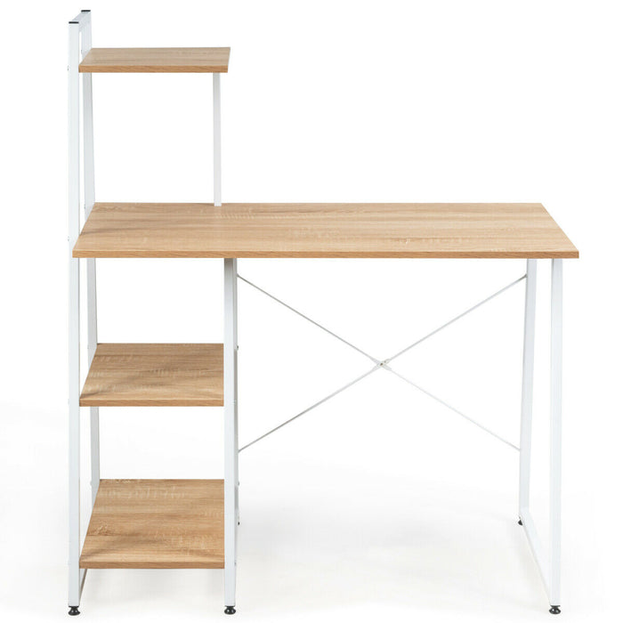 Adjustable Ergonomic Workstation - Computer Desk in Coffee Color - Ideal for Home Office Use