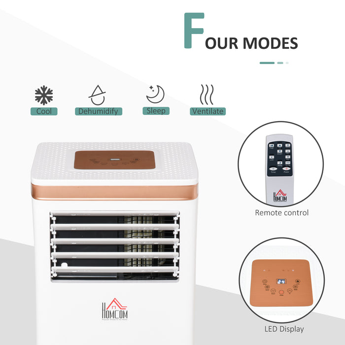 9000 BTU 4-in-1 Portable Air Conditioner - Compact Cooling, Dehumidifying, Ventilating with Fan - Includes Remote, LED Display, 24-Hr Timer, Auto Shut-Down for Home Comfort