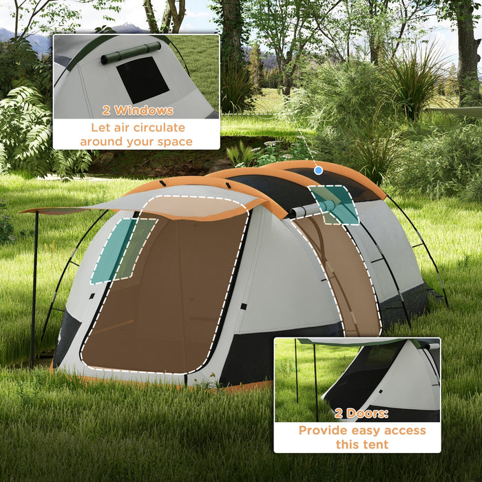 Family Tunnel Tent for 3-4 People - Waterproof 2000mm, Spacious Camping Shelter, Portable with Carry Bag - Ideal for Group Outdoor Activities