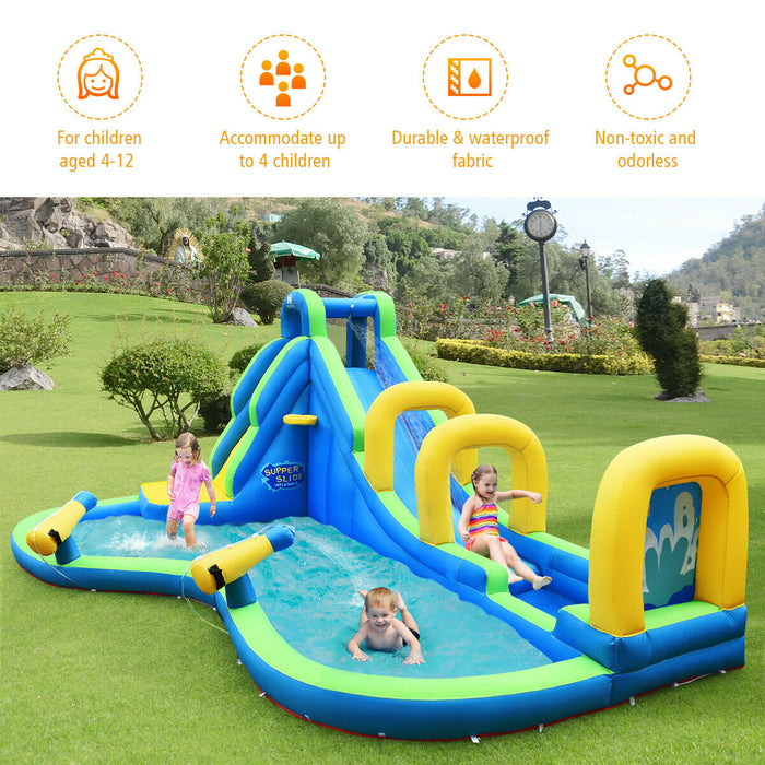 Inflatable Outdoor Fun - Slide, Splash Pool & Water Cannons Combo - Perfect for Kids Summer Activities