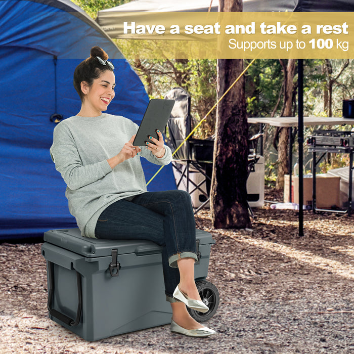 Portable 71L Cooler - With Easy-to-Move Handles and Wheels - Ideal for Outdoors, Trips and Picnics