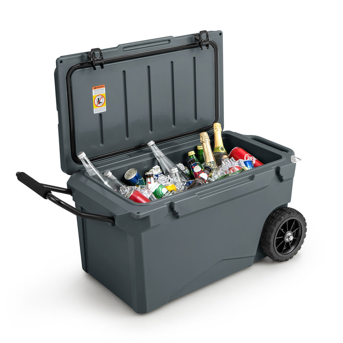 Portable 71L Cooler - With Easy-to-Move Handles and Wheels - Ideal for Outdoors, Trips and Picnics