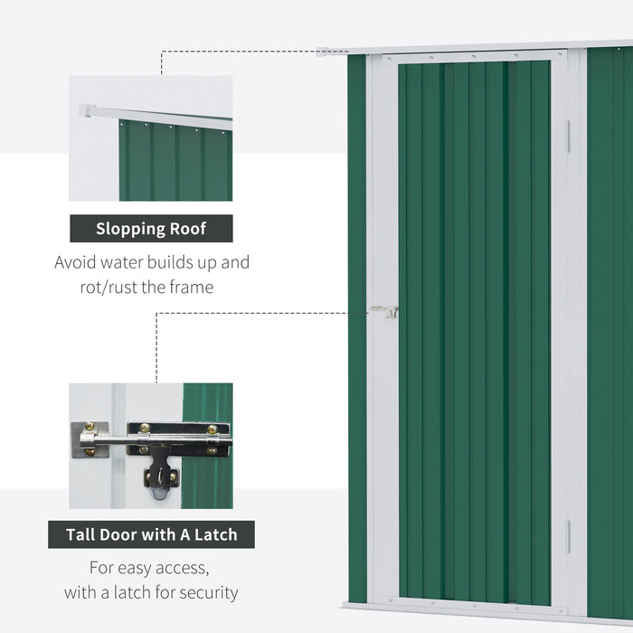 Steel Garden Shed 4.7ft x 2.8ft - Outdoor Equipment Storage with Sloped Roof and Latch Door, Weather-Resistant Finish - Ideal for Tools and Gardening Essentials Protection