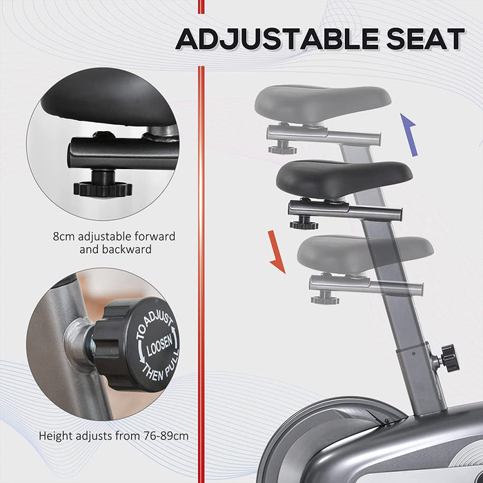 Indoor Magnetic Exercise Bike with 16lb Flywheel - 10-Level Adjustable Resistance & Cardio Workout Cycling Trainer, LCD Display - Ideal for Home Fitness Enthusiasts