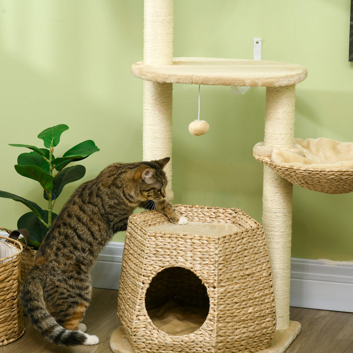Climbing Activity Centre for Cats - Multilevel Kitten Tree Tower with Bed, House, Sisal Scratching Post & Play Ball - Perfect for Play & Rest