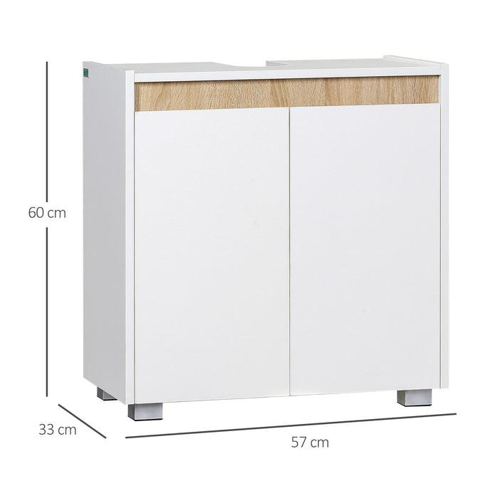 Modern Bathroom Sink Cabinet - Floor Standing, Freestanding Storage with Double Doors - Space-Saving Organizer for Bathroom Essentials