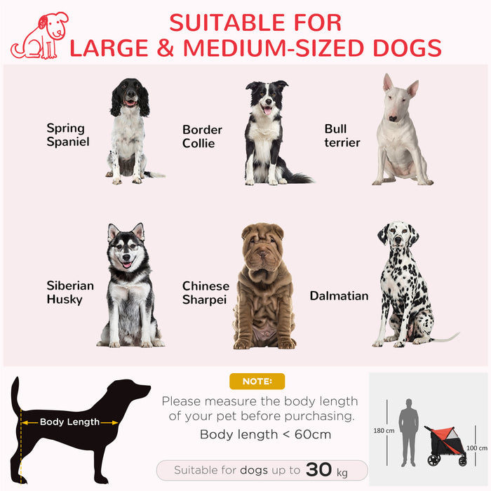 Foldable Pet Stroller with Rain Cover - Cat and Dog Pushchair, Front Swivel Wheels, Shock Absorption - Convenient Travel with Storage and Ventilated Mesh