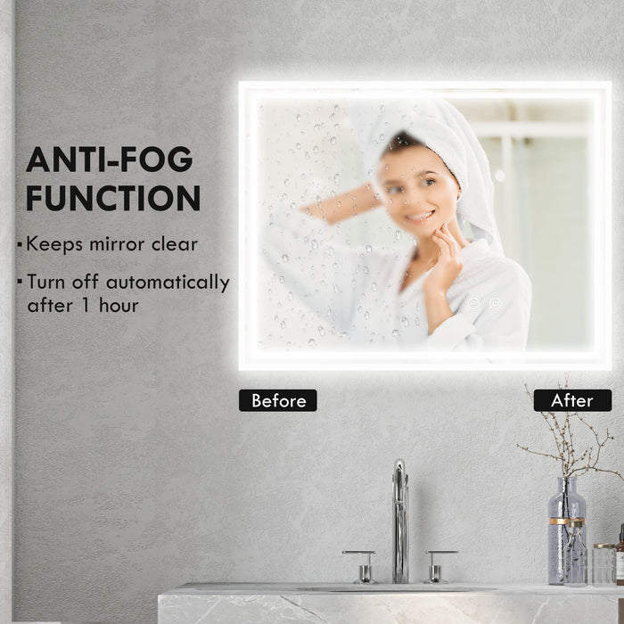 Illuminated LED Bathroom Vanity Mirror - Smart Touch Control, 3 Color Modes, Anti-Fog - Ideal for Makeup Application and Grooming Tasks