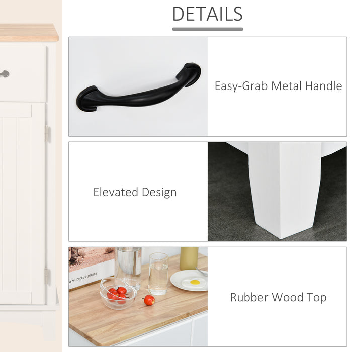 Wooden Kitchen Cupboard with Modern Design - Tableware and Storage Cabinet with 2 Organizing Drawers - Ideal for Dining and Living Pantry Room Essentials