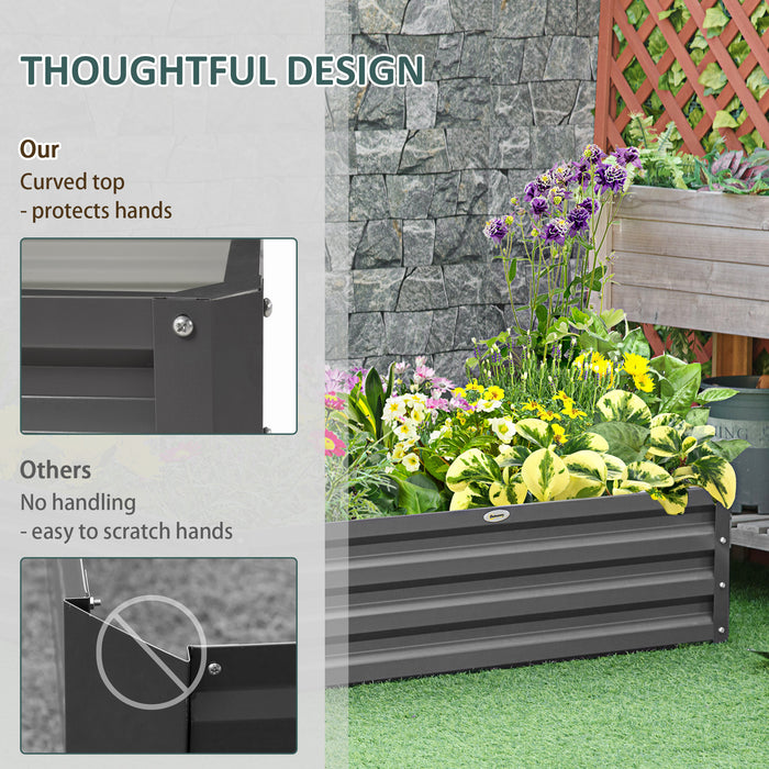 Square Raised Steel Garden Planter - 432L Capacity for Vegetables, Flowers, Herbs, 120cm x 120cm x 30cm - Ideal for Urban & Small Space Gardening