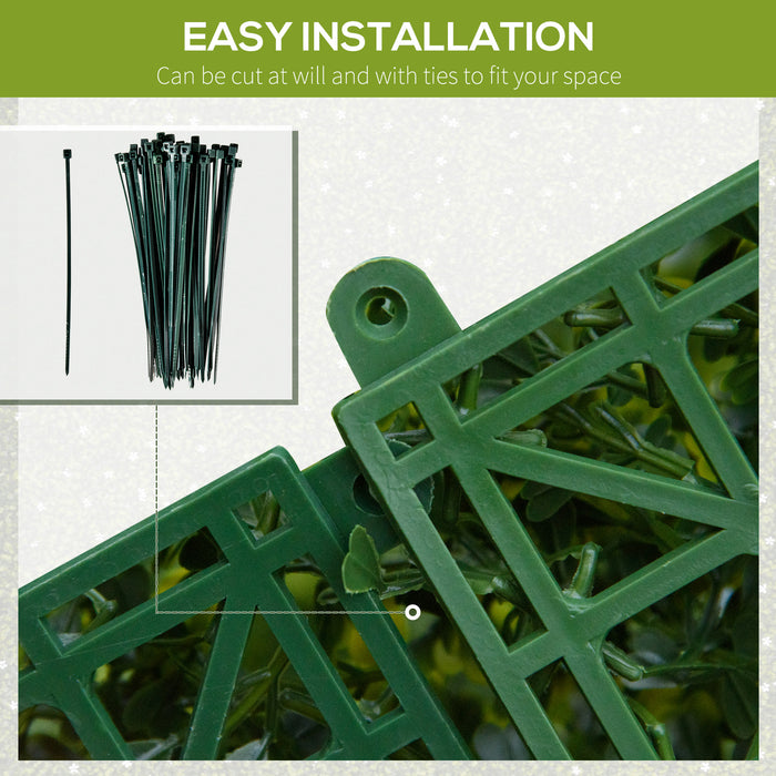 Artificial Boxwood Hedge Wall Panels, Set of 12 - 50x50cm Privacy Fence & Greenery Backdrop, Dense Milan Grass Design - Ideal for Outdoor Decor, Patio Screening & Event Backdrops