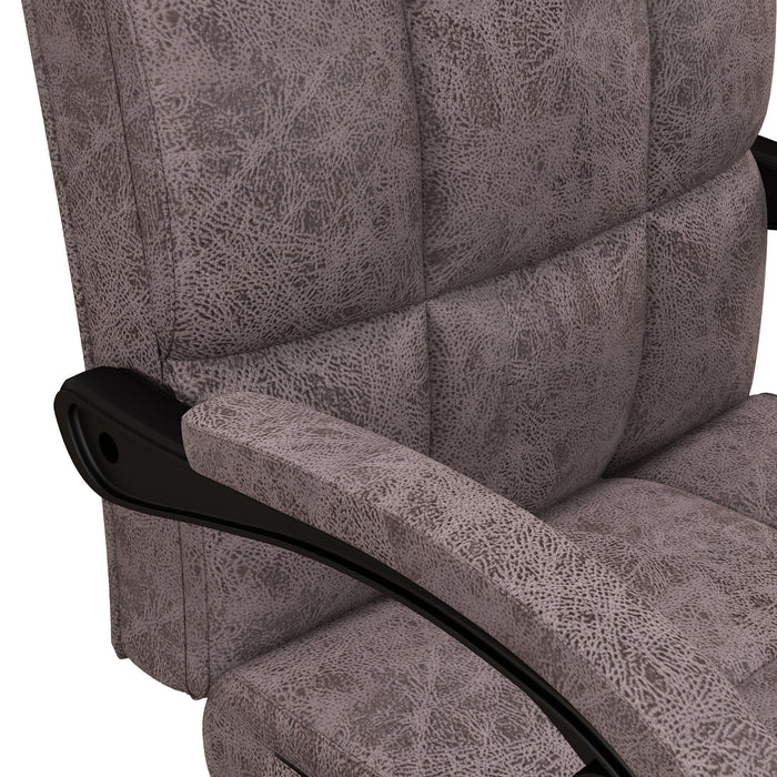 Executive Vibration Massage Office Chair - Microfiber Computer Seat with Reclining Back and Armrests, Charcoal Grey - Ideal for Professional Relaxation and Comfort at Work