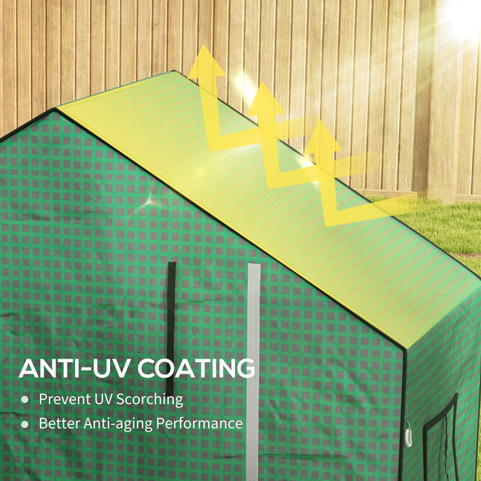 Walk-in PE Greenhouse Cover with Roll-up Door - Durable Plant Protection Hot House Cover, 140x73x190cm with Windows - Ideal for Gardeners and Growing Vegetables