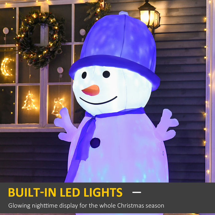 Inflatable Snowman with LED Lights - 1.8m Tall Christmas Outdoor/Indoor Decor - Festive Display for Home, Garden, and Lawn