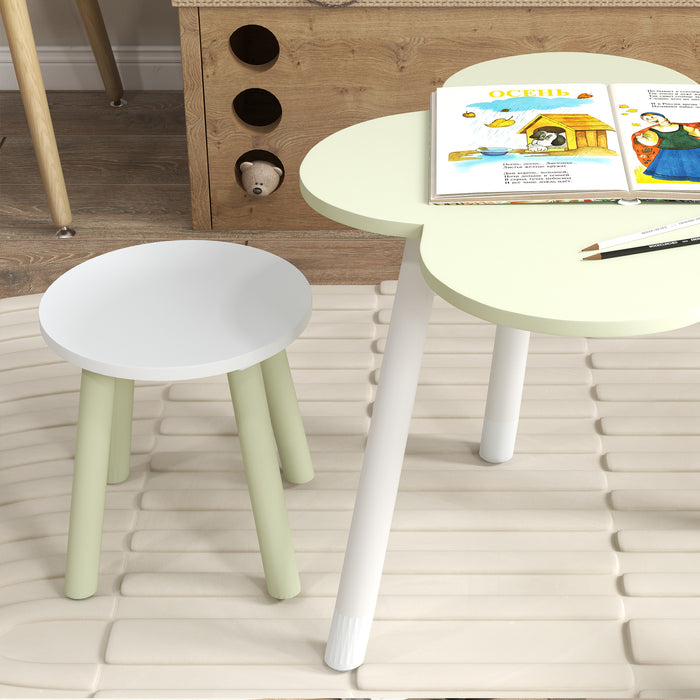 Kids 3-Piece Flower Design Table & Chair Set - Durable Children's Furniture for Bedroom, Nursery, Playroom - Bright Yellow, Perfect for Creative Play and Learning