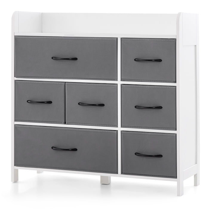 7-Drawer Dresser - Combines Large Fabric Bins with Medium Bins - Ideal Storage Solution for Organising Clothes and Accessories