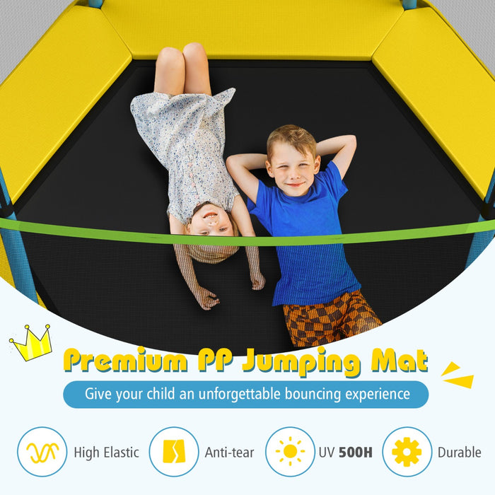7 Feet Kids Trampoline - Green, Safety Enclosure Net Included - Ideal for Outdoor Play and Physical Activity