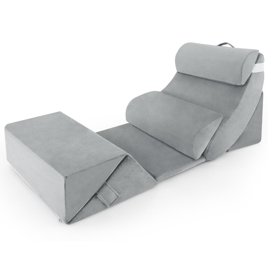 Adjustable Support Pillow Set, 7 PCS - Bed Wedge Pillows with Memory Foam - Ideal for Comfort and Posture Alignment