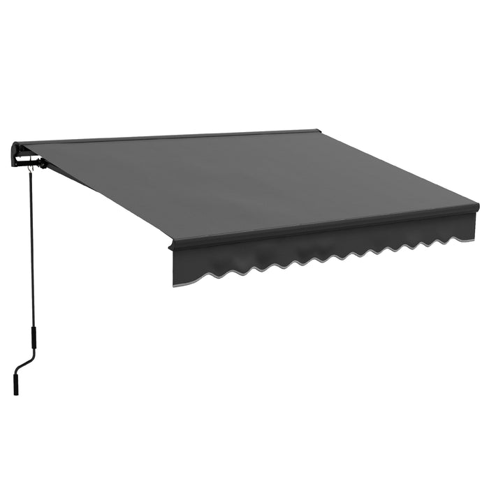 Aluminium Frame Electric Awning 3x2m - Retractable Sun Canopy for Patio and Window, Dark Grey - Outdoor Shade Solution for Homeowners