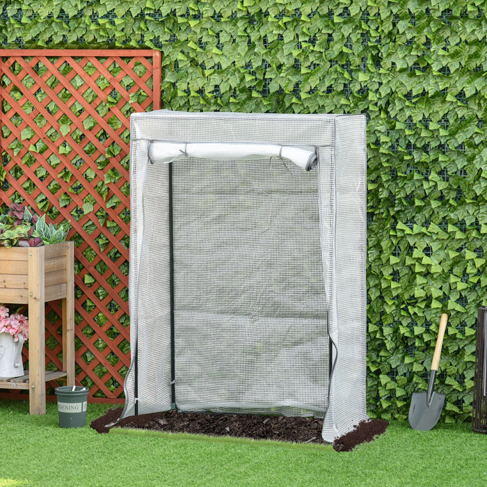 Greenhouse with Sturdy Steel Frame and PE Cover - 100x50x150cm with Roll-up Door for Effective Ventilation - Ideal for Backyard, Balcony, and Garden Growing Environments