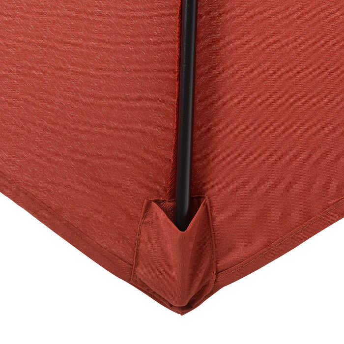 2m Patio Parasol Umbrella - Outdoor Sun Shade with 6 Sturdy Ribs, Wine Red - Ideal for Balcony, Bench, and Garden Relaxation
