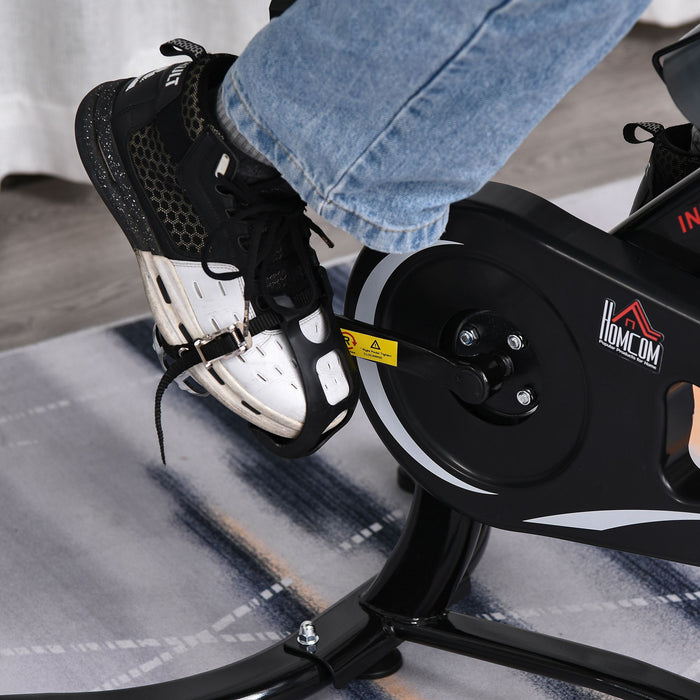 Steel Stationary Exercise Bike - 8-Level Adjustable Resistance, Belt-Driven Mechanism with LCD Display - Fitness Enthusiasts Cardio Home Workout Equipment