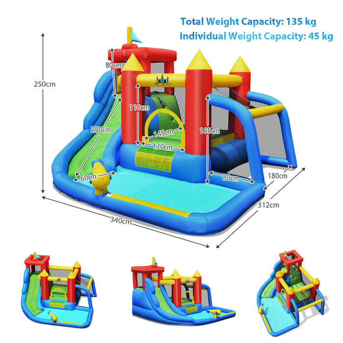 7-in-1 Inflatable - Water Slide Bounce House, No Blower Included - Fun Outdoor Entertainment for Kids