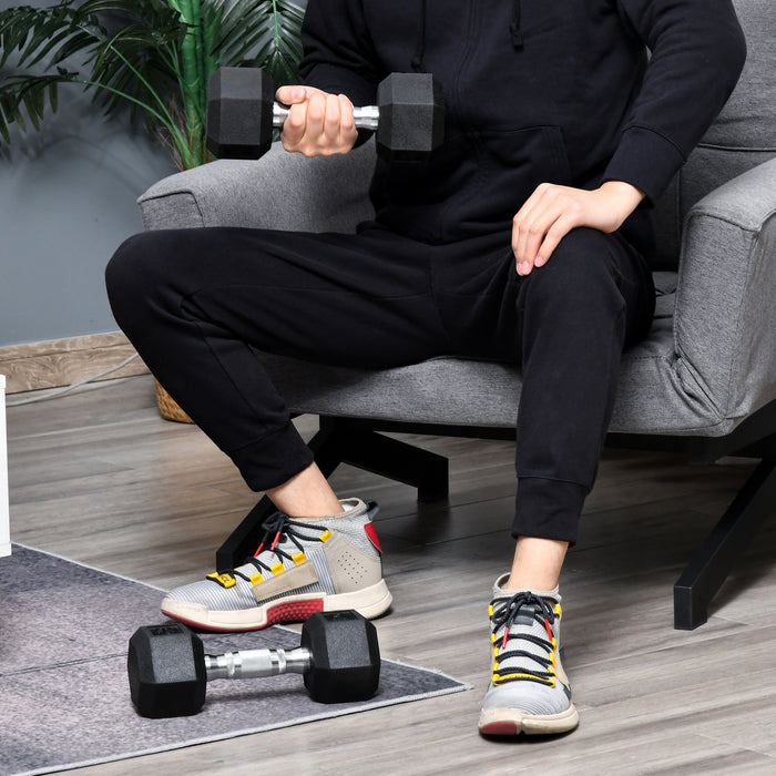 Hexagonal Rubber-Coated Dumbbell Set - Weightlifting and Fitness Equipment for Home Gym - Ideal for Strength Training and Muscle Building