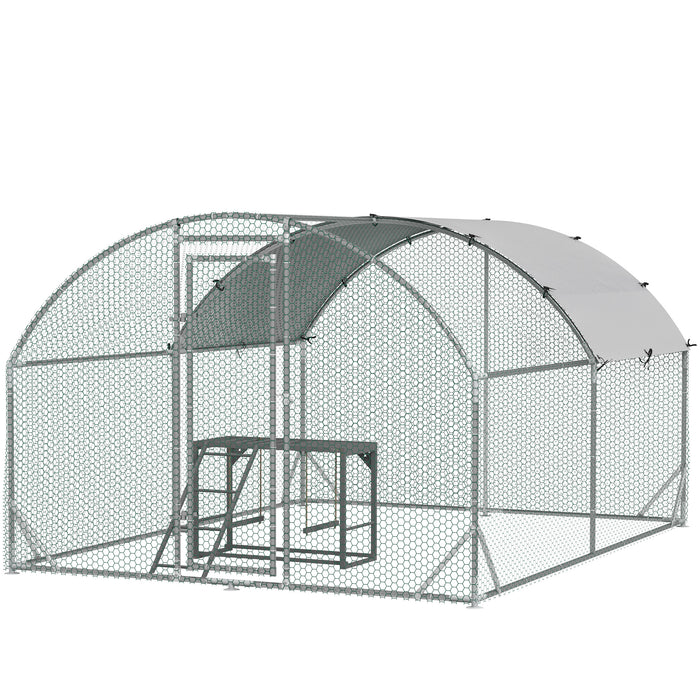 Outdoor Walk-In Chicken Coop - Secure Enclosure with Activity Shelf and Weatherproof Cover - Ideal for Safe Poultry Exercise and Habitat