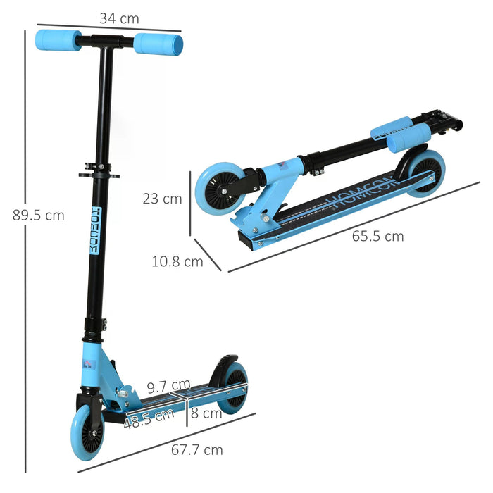 Kids Foldable Scooter with Adjustable Height - Sturdy Aluminium Kick Scooter with Brake - Perfect for Boys and Girls Aged 3-8 Years