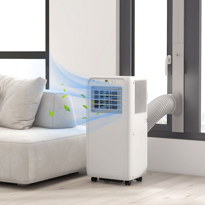 7000 BTU Portable Air Conditioner - Cools Rooms up to 15m², Dehumidifier Function, 24-Hour Timer, Easy Mobility with Wheels - Ideal for Small Rooms and Offices