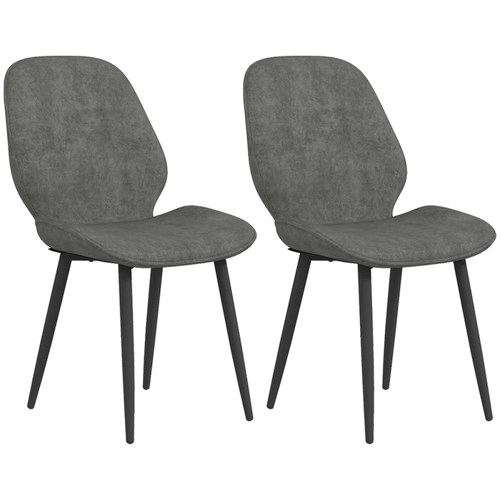 Velvet Comfort Dining Chairs - Set of 2 with Sturdy Metal Legs in Elegant Grey - Ideal for Living and Dining Room Comfort Seating
